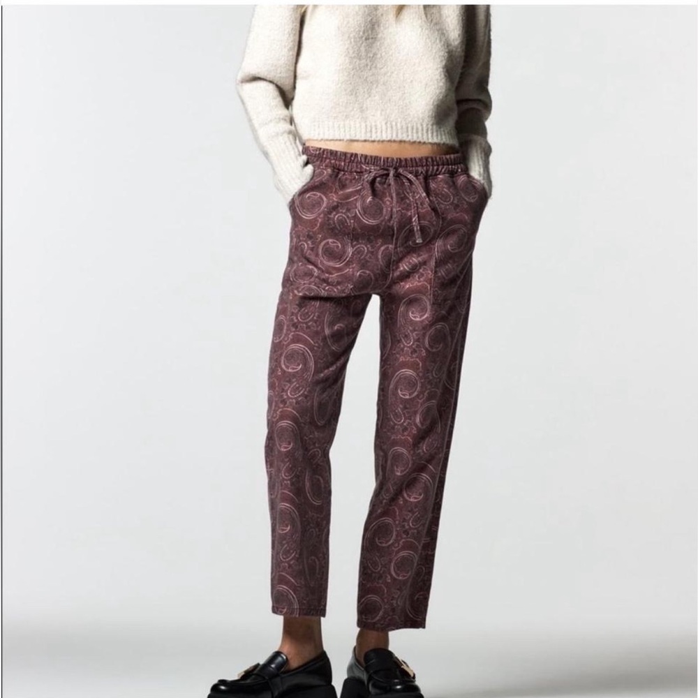 Zara Paisley Print Pajama Style Women's Pants